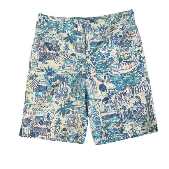 Lilly Pulitzer Resort Fit Bermuda Shorts Size 4 78133 Fresh Catch Toile